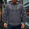 Men's Cargo Hoodie | Drawstring Multi-Pocket, Solid Color For Outdoor & Casual Wear