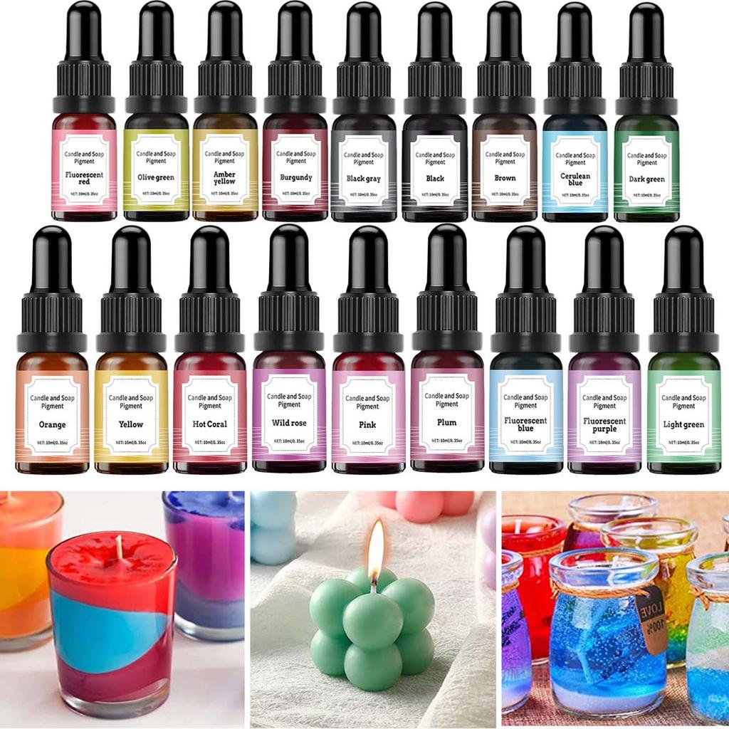 3 Stück/Set 10ml Kerzenwachs Pigment Farbstoff Ungiftig Mit Tropfer Für DIY Aromatherapie Seife Sojawachskerzen Wachsherstellung Zubehör