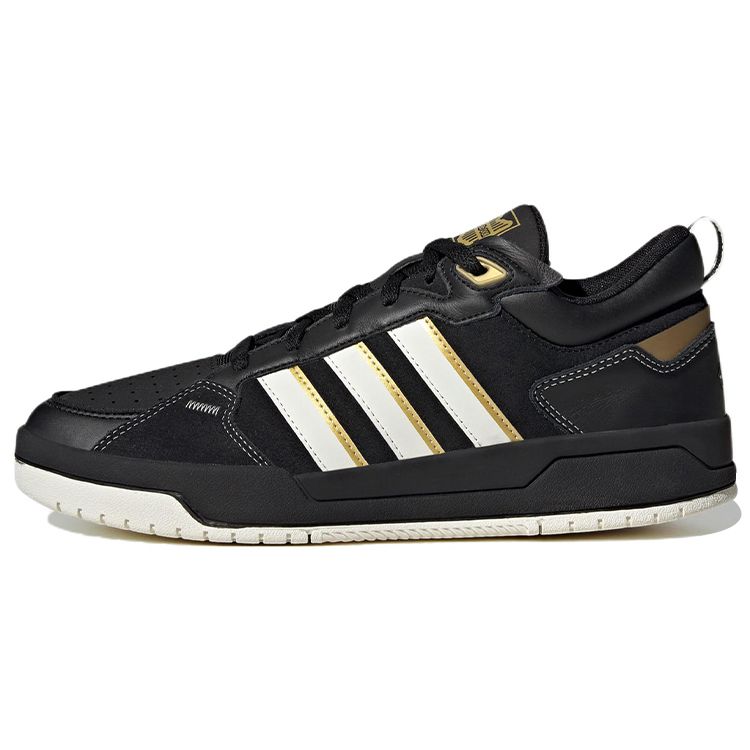 Adidas Neo 100Db Comfortable Trendy Slip Resistant Durable Lightweight Low Top Skate Shoes Unisex Skate Shoes Black White Gold IG2789