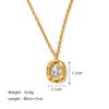 Keen-on Necklace Earring Set Cubic Zirconia Square Pendant Fashionable Personalized PVD Plating Selected Zircon Wholesale New