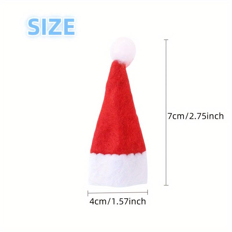 10/30/50pcs Mini Christmas Decor Hats Red Mini Christmas CapWine Bottle Santa Cap Cutlery Holder for New Year Decor Party Gifts