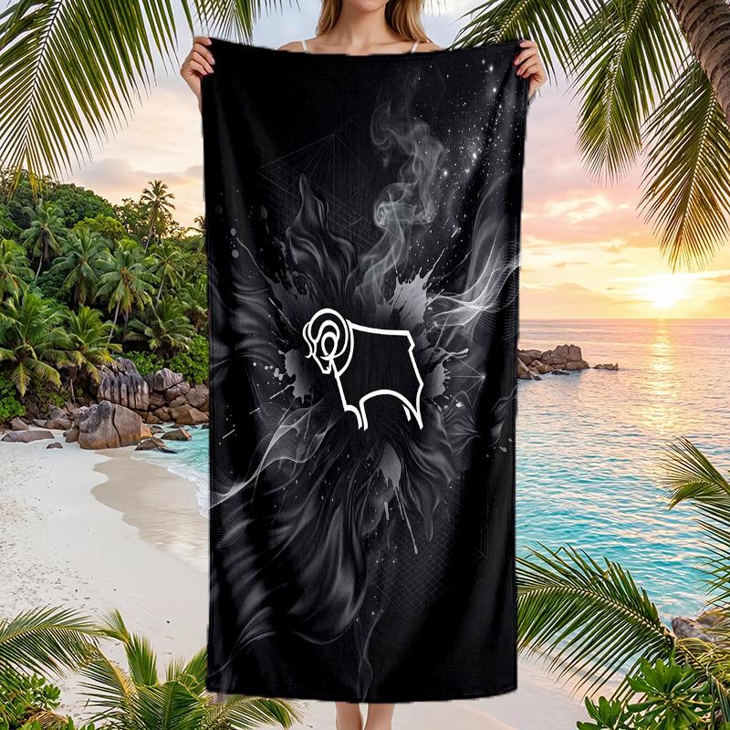 Asciugamano da Spiaggia Derby County Football Morbido Microfibra Asciugamano Estivo Asciugatura Rapida Assorbente per Spiaggia Piscina Viaggio