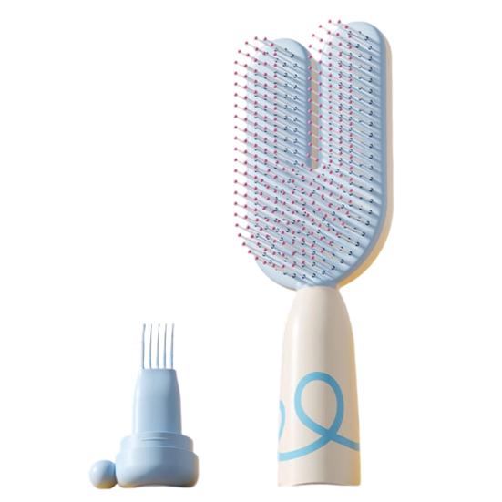 U-shaped Air Cushion Brush Magnetic Multi-functional Anti-static Scalp Massage Comb Women Portable Hair Styling Detangling Brush синий