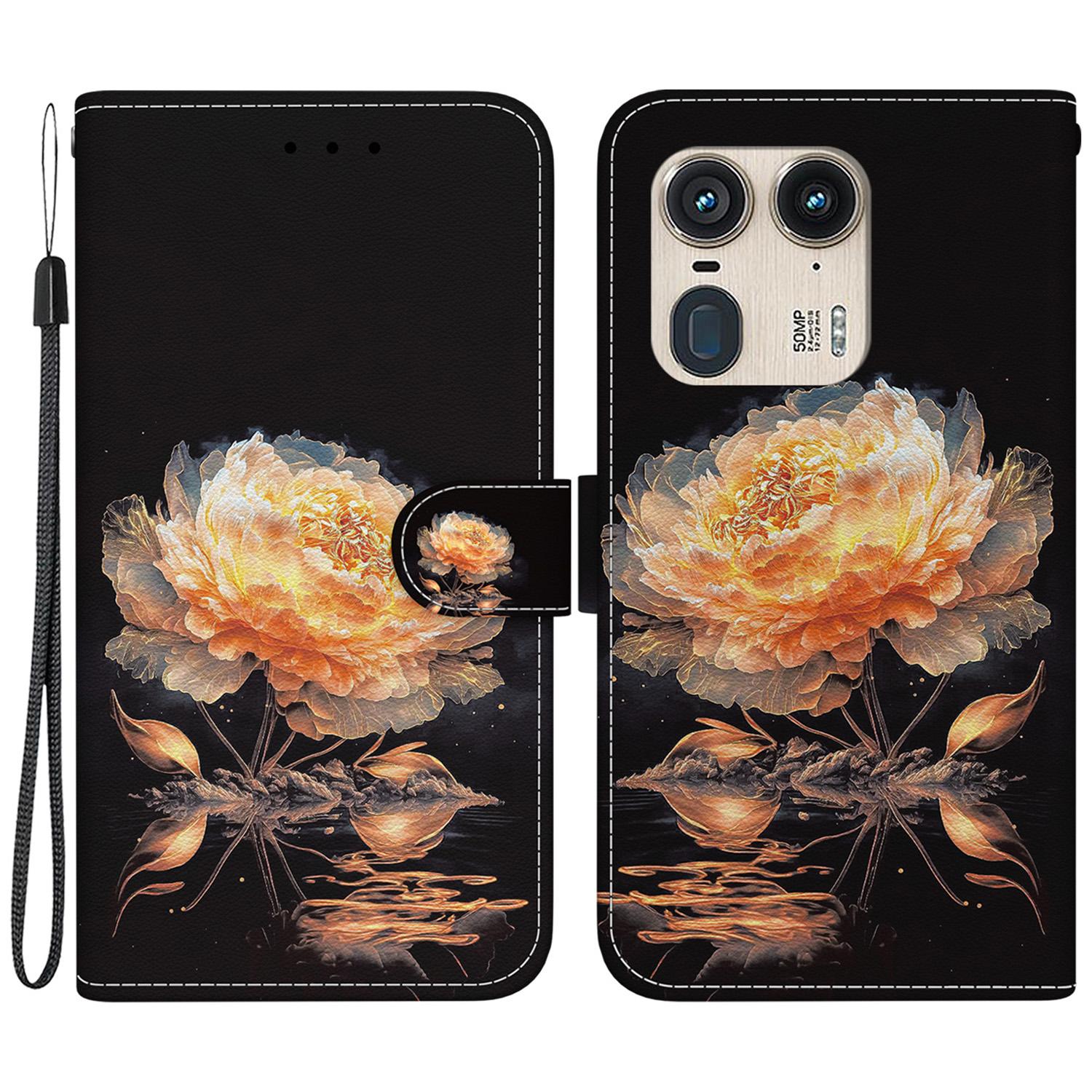 

Phone Case for Motorola Edge 50 Ultra 5G/Moto X50 Ultra Wallet Leather Phone Stand Cover with Pattern Printing I