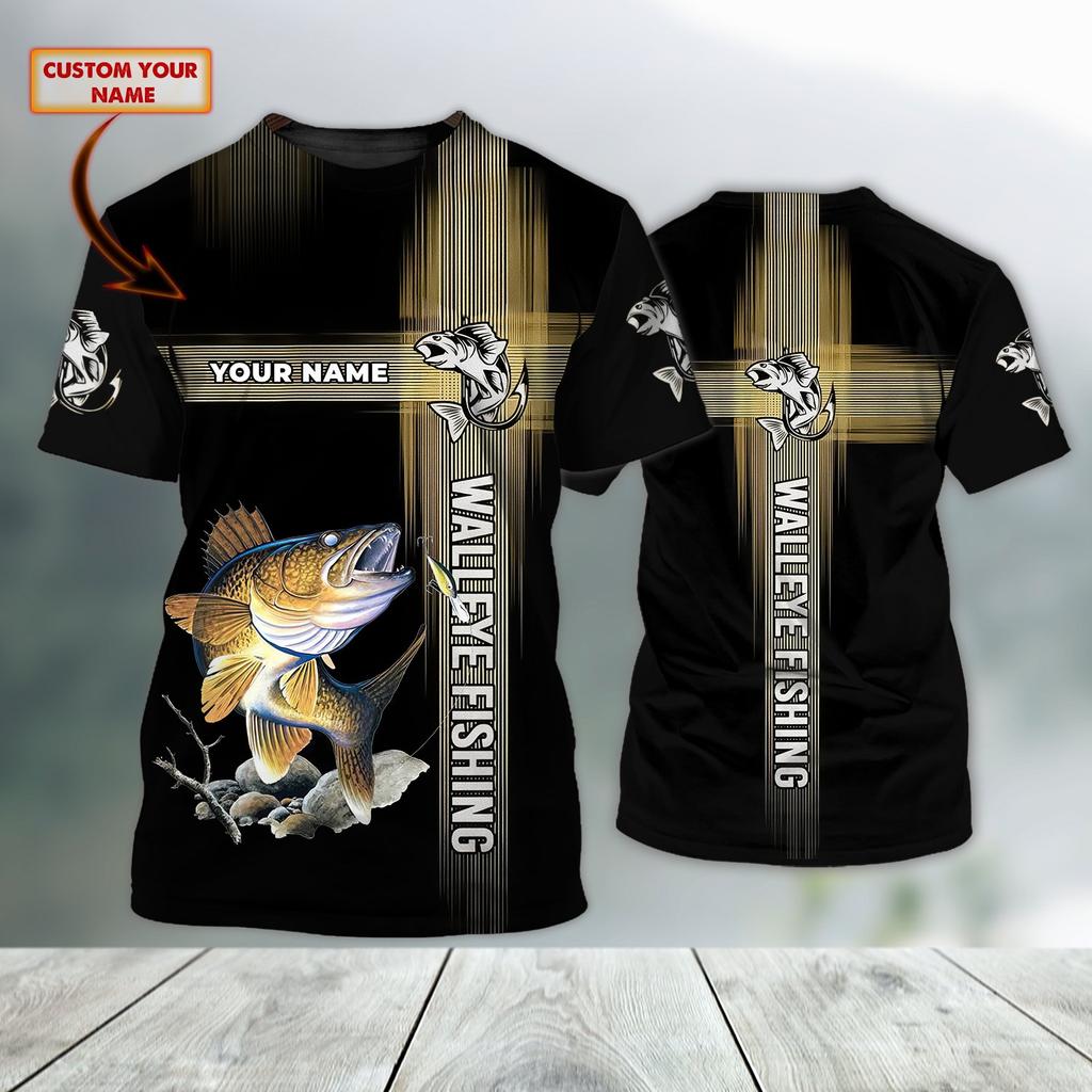 Pike / Marlin Fishing Personalized Name 3D All Over Printed Mens T Shirt Cool Summer Unisex Casual Short Sleeve T-shirt TX259