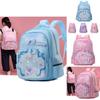 Adorable Cartoon Backpack For Kids Breathable Pu Material School Bag With Curved Straps