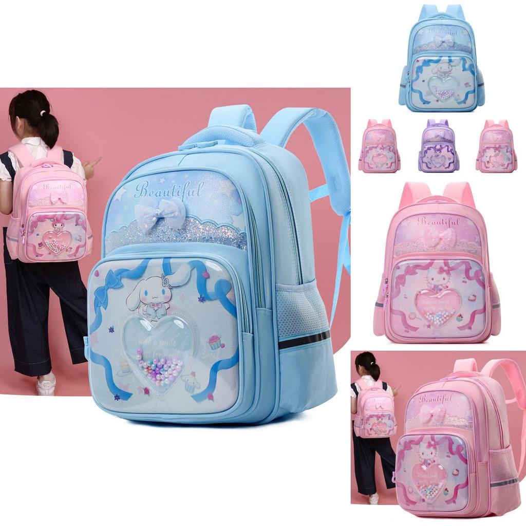 Adorable Cartoon Backpack For Kids Breathable Pu Material School Bag With Curved Straps