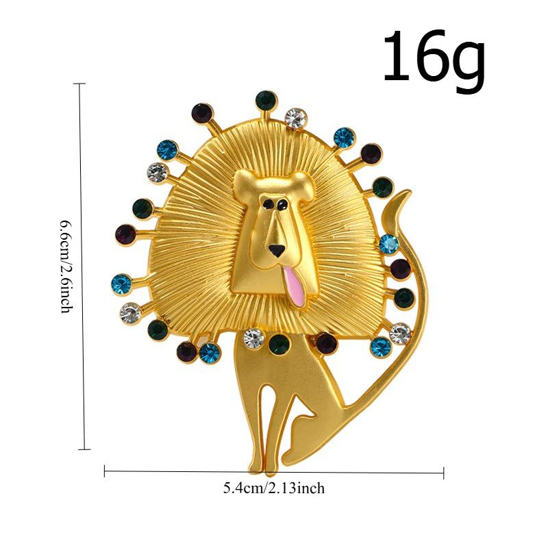 Retro Gold Lion Brooch, High-end Temperament, Men's Suit Accessories, Animal Brooch, Environmentally Friendly Chest Flower