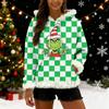 Women's Christmas  Print Contrasting Loose Casual Hoodie