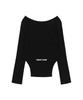 FANCY CLUB 520 Boat Neck Sheer Long Sleeve (Black) F26Qb047