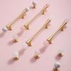 French Style Wardrobe Door Handles Personality Marble Crystal Brass Pulls for Cabinet Cupboard Dresser Drawer Furniture Hardware