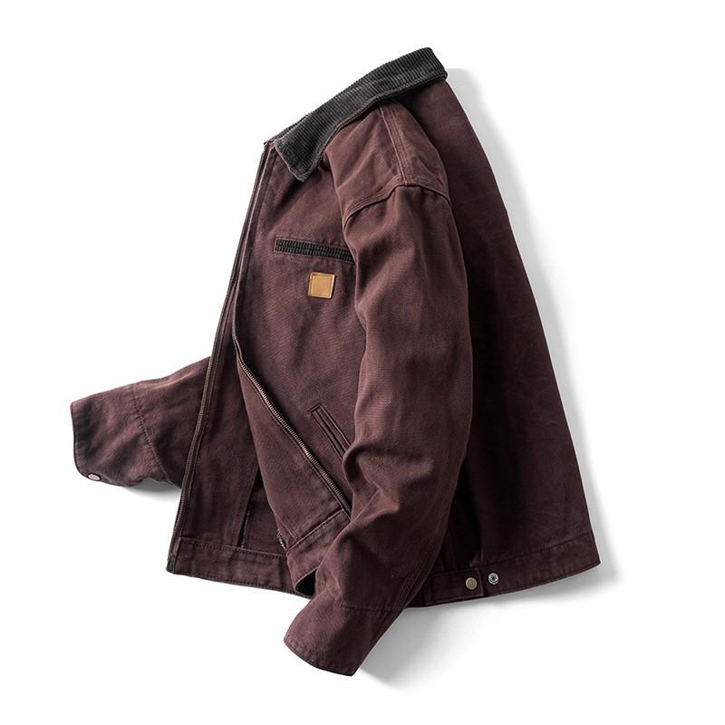 Veste en jean décontractée unisexe Automne Coupe ample Fermeture éclair Sans capuche Streetwear Avec design Color Block