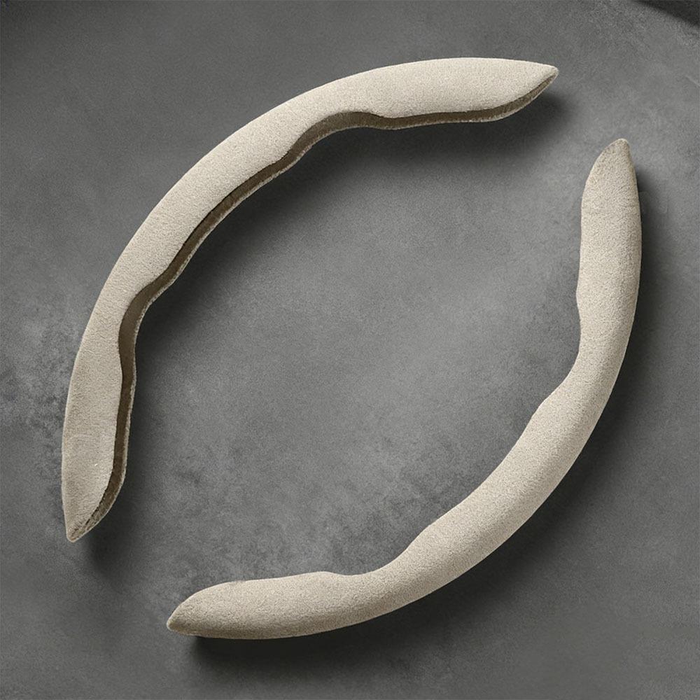 2pcs Luxury Steering Wheel Cover Breathable Material Anti-Slip Cover  All-Weather Driving