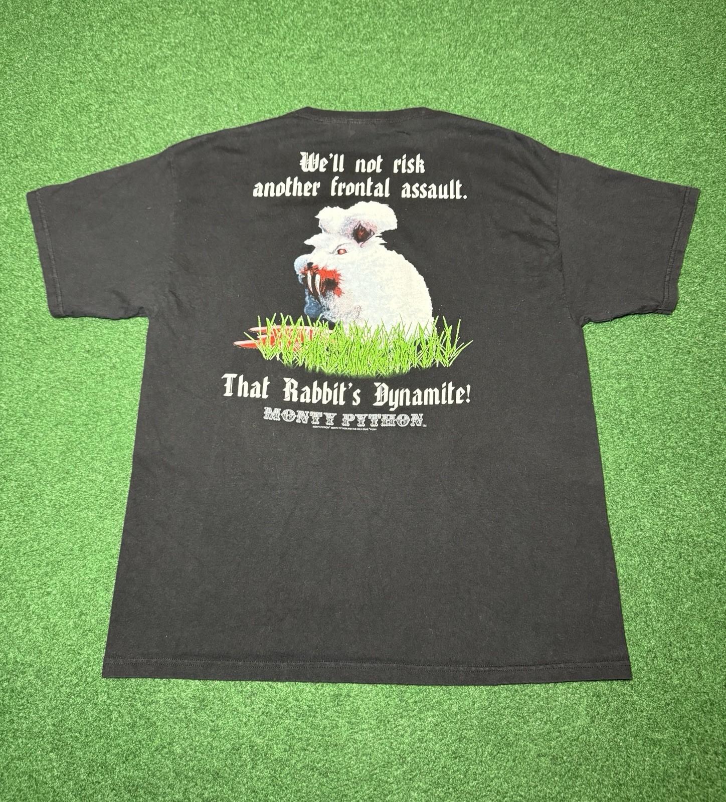 Monty Python Holy Grail Dynamite Rabbit Vintage Y2K Movie Promo T Shirt Large Unisex T-Shirt S