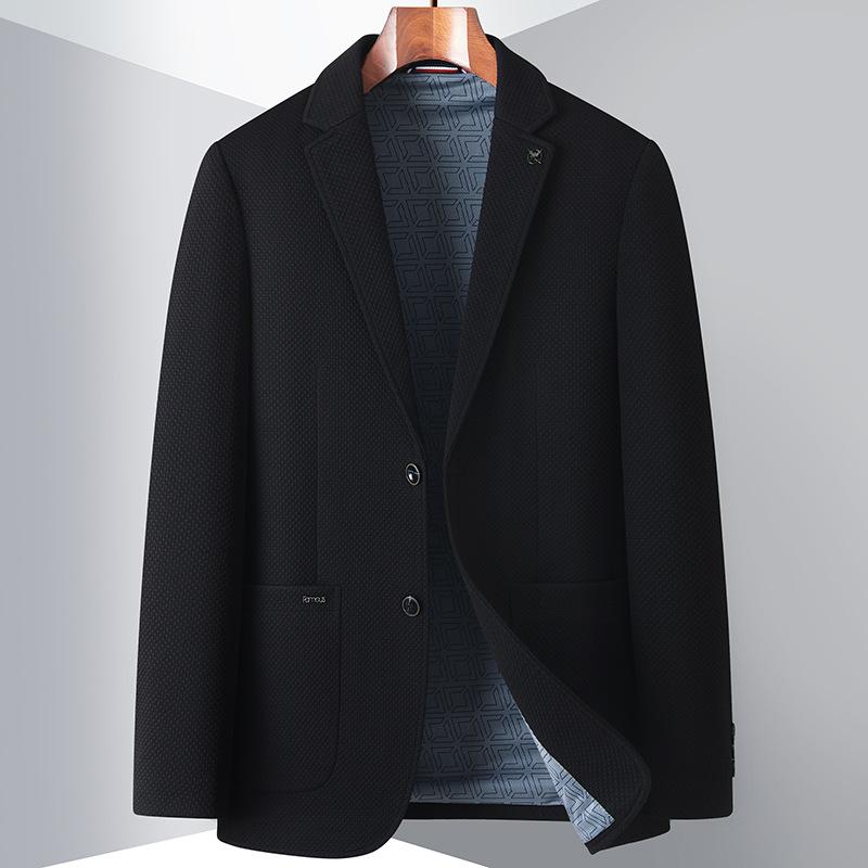 Spring and Autumn Light Luxury Business Single West Middle-aged and Young People Solid Color Texture Suit Trendy Jacket