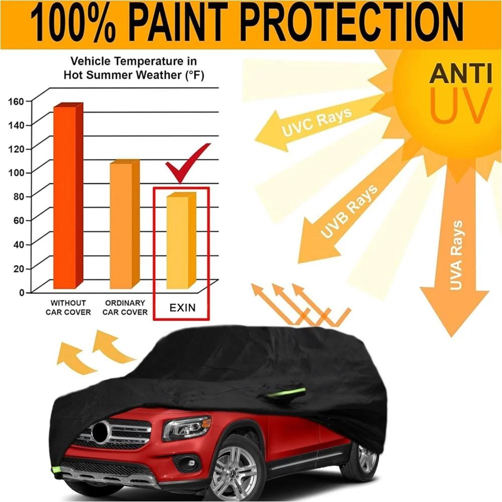 210T Waterproof SUV Car Cover Fit For Mercedes-Benz GLB 2019-2022 All Weather With Zipper Door Snow Rain Dust Hail Protection