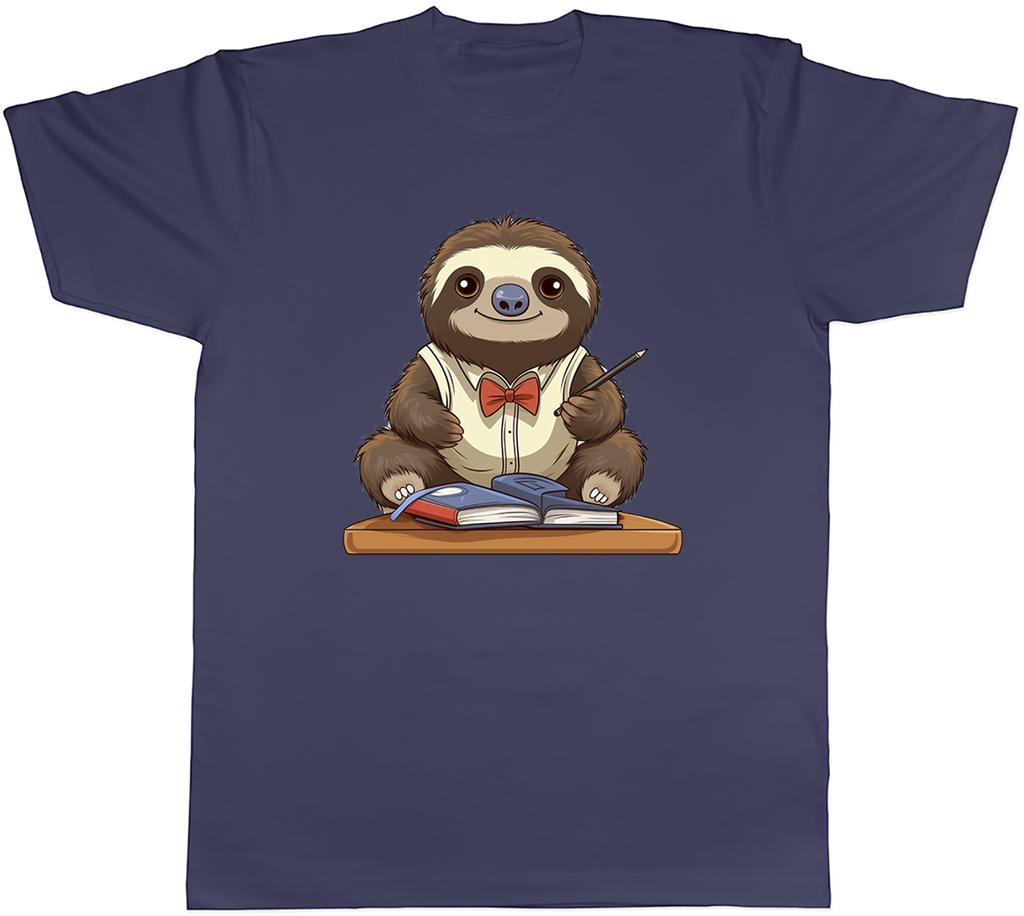 Sloth at School Unisexs TShirt Studying Back to School Nursery Unisex Tee Gift