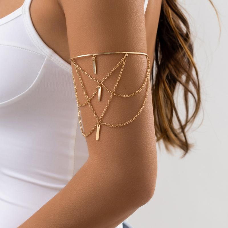 Tassel Arm Bracelets Tassel Arm Bangles Open Arm Bracelets Adjustable Bracelets Wedding Bridal Arm Chain Bangle Jewelry
