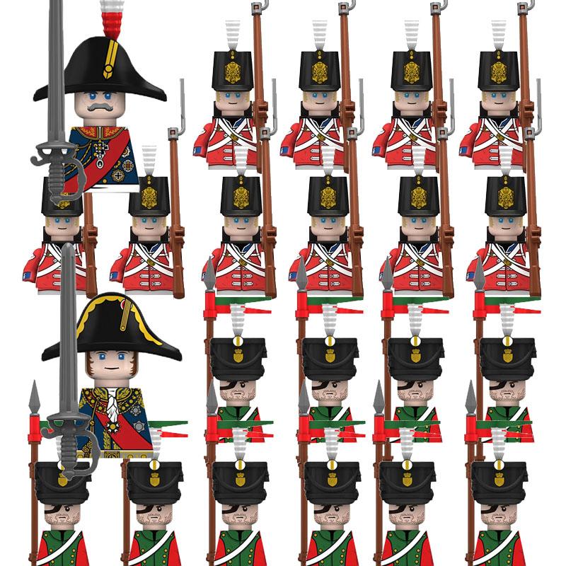 Medieval Castle Knight Soldier Building Blocks Napoleon Figures British French Infantry Cavalry General DIY Toy Gift S001