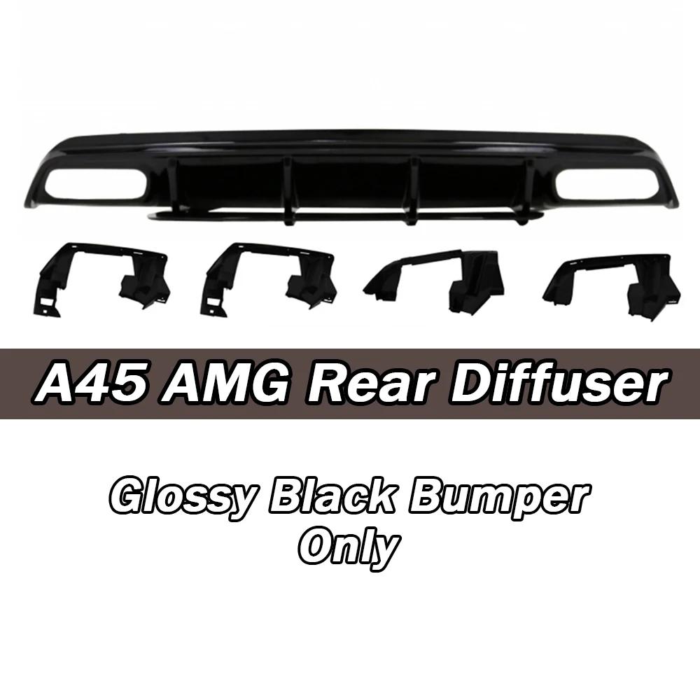 XVIP Red Glossy Black Rear Diffuser With Exhaust Pipe For Mercedes Benz A-Class W176 A200 A45 AMG 2013-18 Bumper Car Accessories