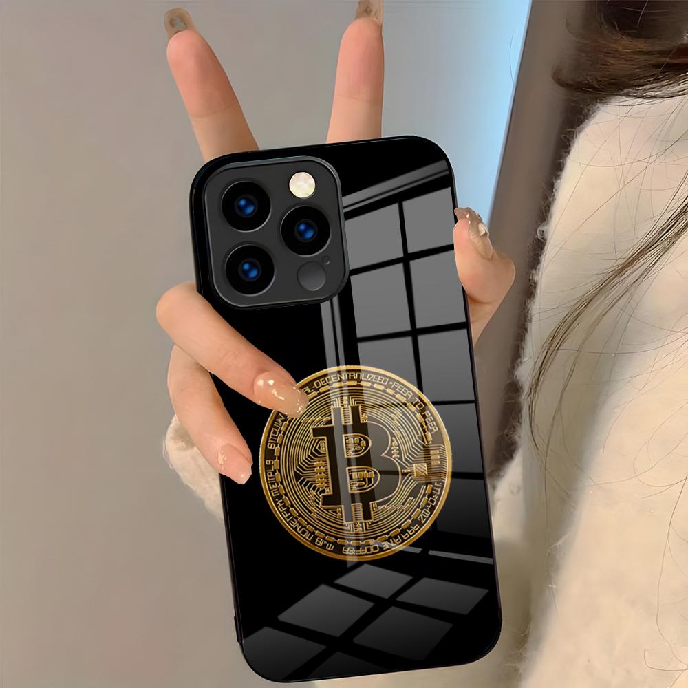 Bitcoin Phone Case For IPhone 17 Pro Max 16 15 14 Pro Max 13 11 Plus Glass Cover