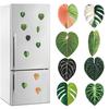 Décoration de Feuille Tropicale Simulée Résine Époxy Acrylique Panneau Feuille Verte Aimant de Réfrigérateur DIY Accessoires Support Airbag pour Téléphone Mobile
