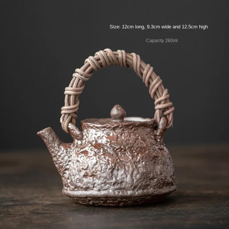 

Old Clay Retro Half-Handmade Teapot Personality Creative Kung Fu Tea Set Single Teapot Pot Tea Infuser Tea Kettle