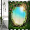 Tree Hole Tree Flower Plant Shower Curtain, Bathroom Decorative Shower Curtain, Waterproof Shower Curtain With Hooks