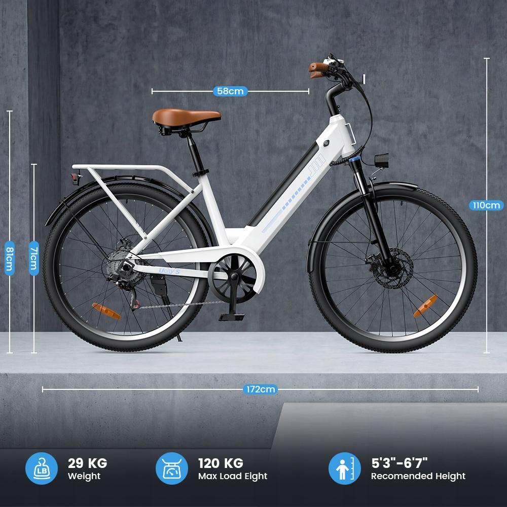 Elektrofahrräder Rower UcitySW Elektrisch Damen/Herren 250W 36V13Ah 90KM 26 Zoll 5 Gänge