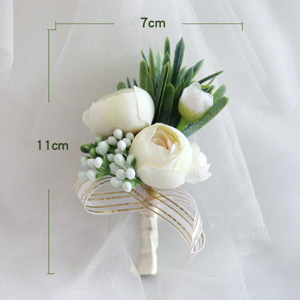Simple Bridal Corsage Elegant Artificial Flower Bud Corsage For Wedding Birthday Bridal Décor