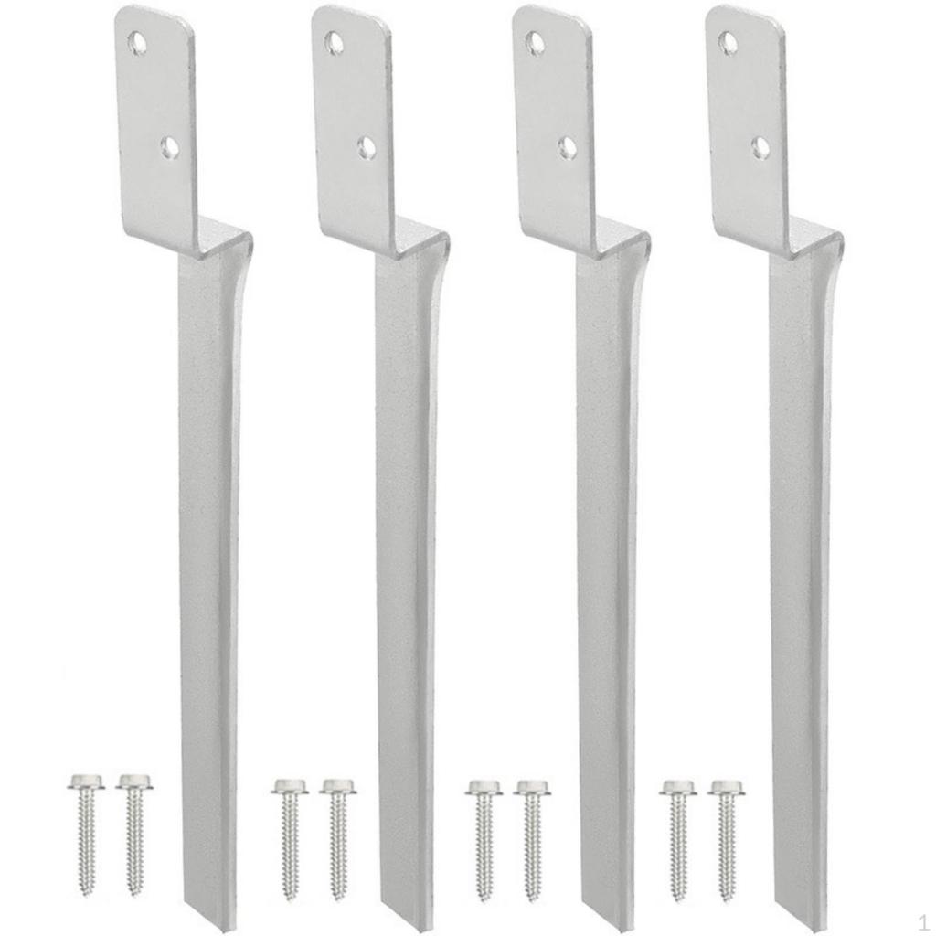 4 Pieces Z Shaped Ground Anchor Galvanized Swing Set with Screws No Concrete Stake for