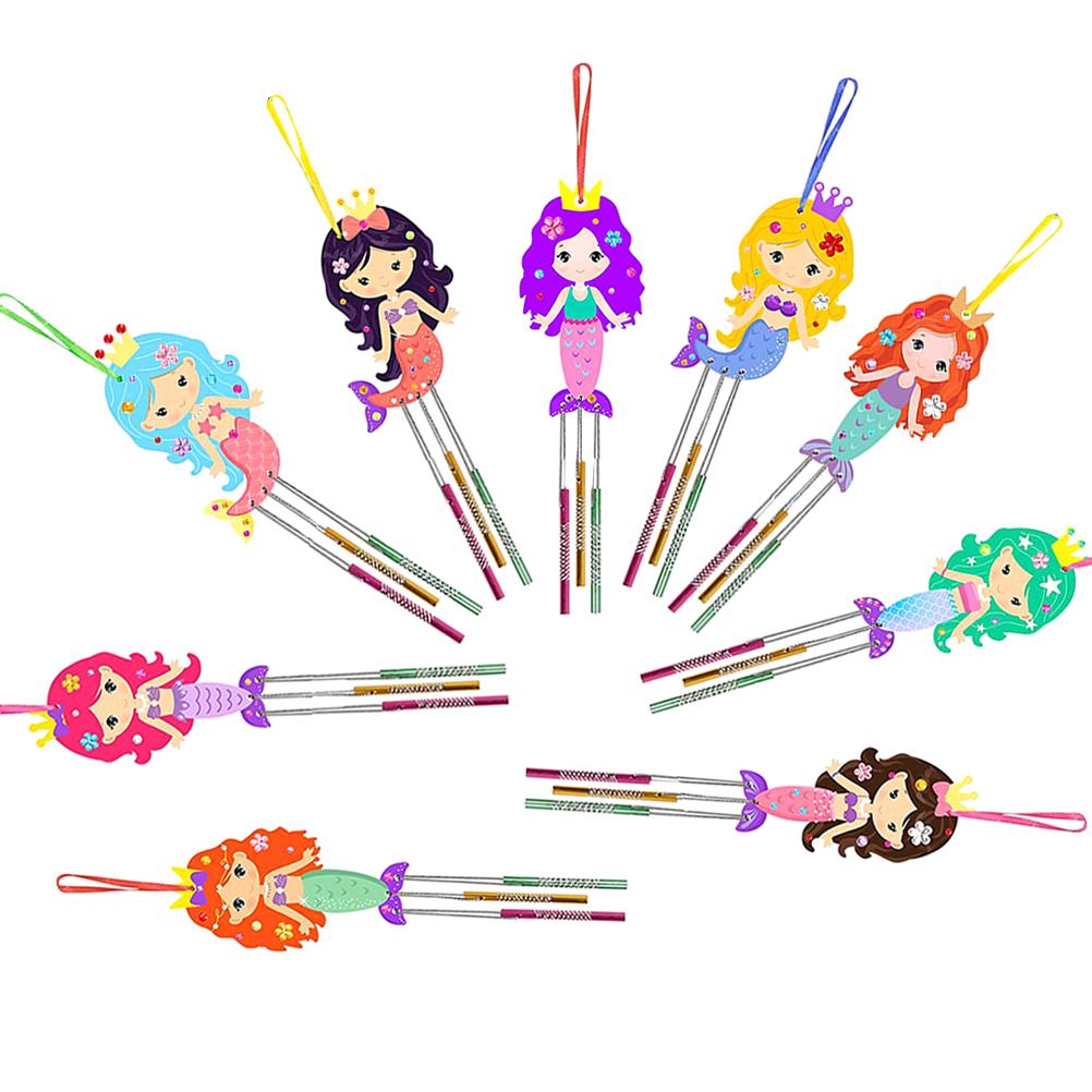 

Diy Craft Mermaid Wind Chime Set Home Decor Garden Hanging Outdoor Wind Chimes Balcony Accessories Wind Bell Kit For Kids Party 16.5X8.7CM