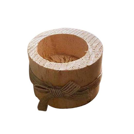 3Pcs Wooden Stump Candle Holder Votive Tealight Candle Stand Rustic Farmhouse Living Room Bathroom Candlestick Decoration Table Centerpiece Ornament