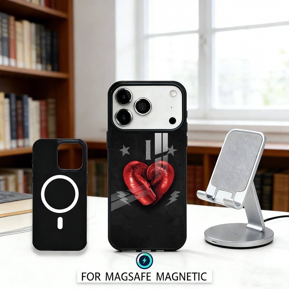 B-Boxing A-Art G-Gloves Phone Case Magnetic For iPhone17 16 15 14 13 12 Pro Max For Magsafe Wireless Charging Cover