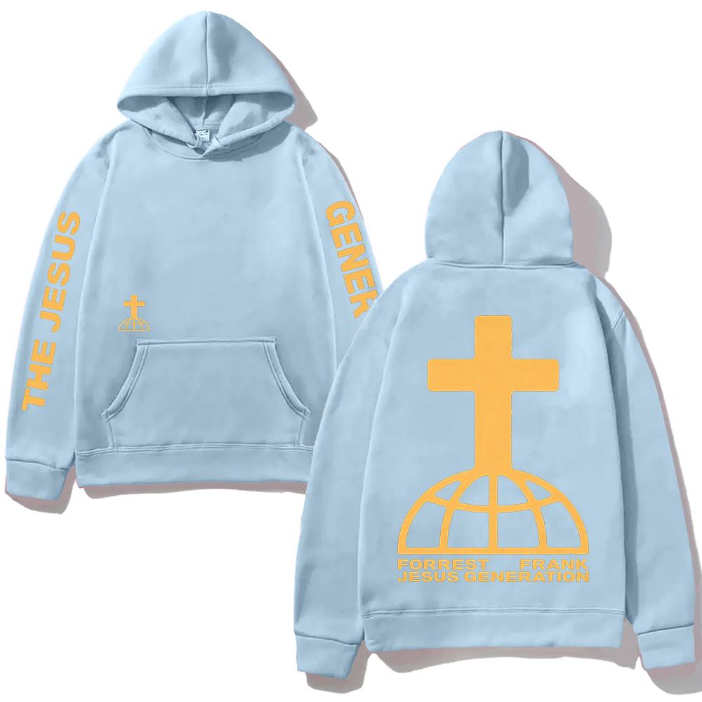 Forrest Frank 2026 Welttournee THE JESUS GENERATION Musterdruck Oberteile Herren Unisex Herbst Winter mit Kapuze Bequemer Kapuzenpullover