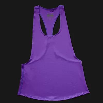 Men Low-Cut Sports Vest Fitness Men Loose Muscle Men Wait Lifting T-Shirt I-Shaped Split Waistcoat Gym