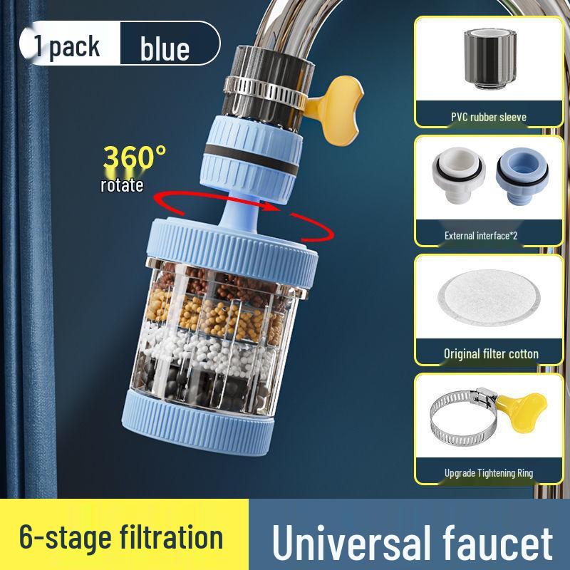 Uniwersalny filtr do kranu 360° i głowica prysznicowa z wkładem bawełnianym zapobiegającym rozpryskiwaniu i oczyszczającym wodę