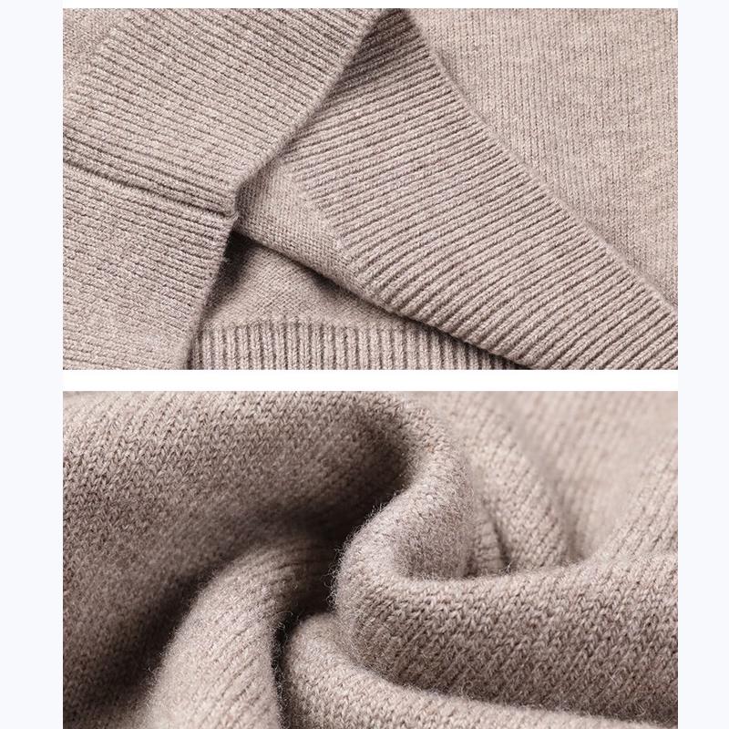 Hengyuanxiang Men's Thickened 100% Wool Half-High Neck Sweater