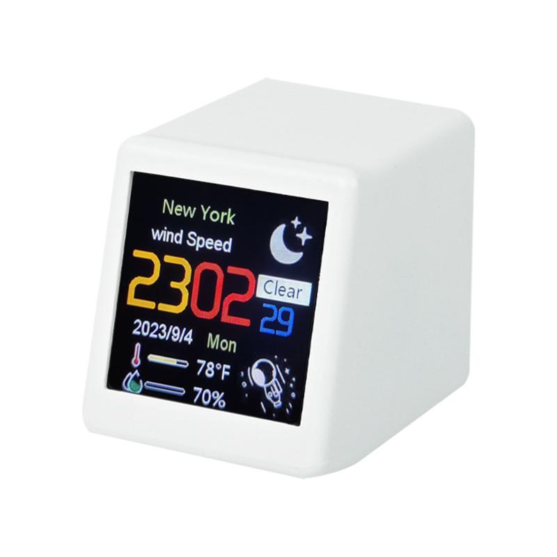 Smart Wifi Weather Station Display Small Portable Weather Temperature Humidity Time Alarm Clock Desktop Decoration