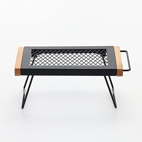 BUNDOK IR Table S BD-165 Small Mesh Campfire Folding Table Ultra Compact Black