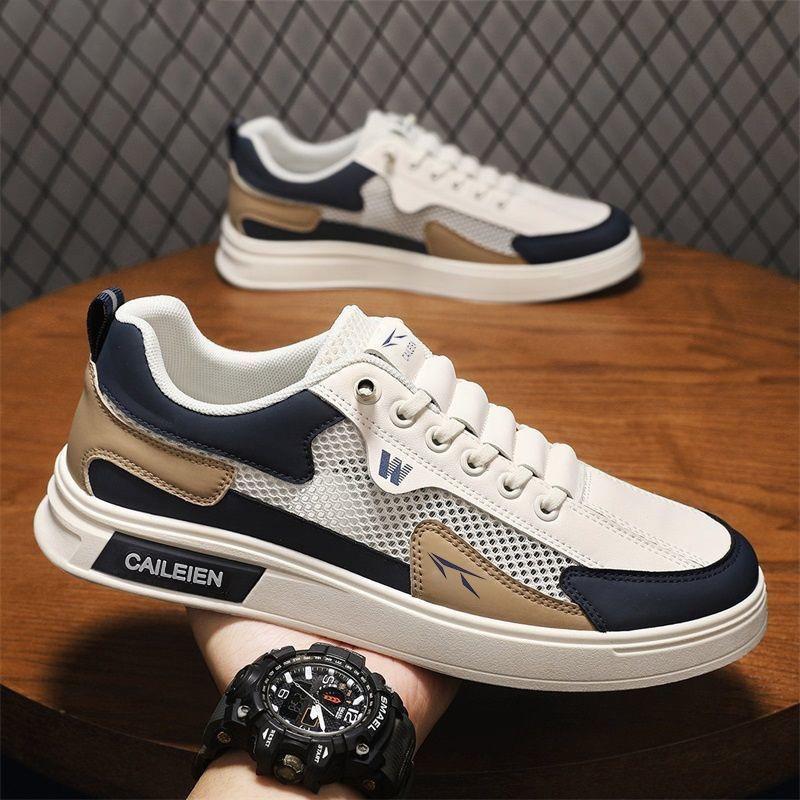 Mens Breathable Hollow Mesh Thick Sole Summer Casual Sports Skate Shoes 39 хаки