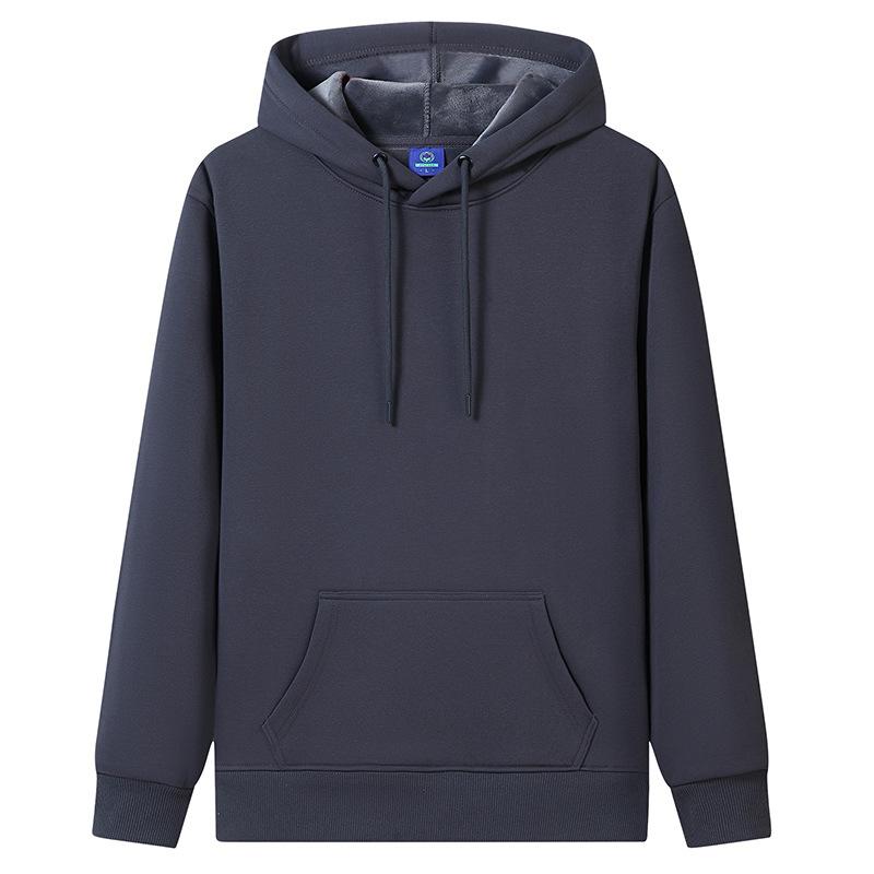 QICED Jesienna i Zimowa Bluza z Kapturem Męska Ciepła Pikowana Pogrubiona Bluza Luźna Duży Rozmiar Modna Bluza z Kapturem