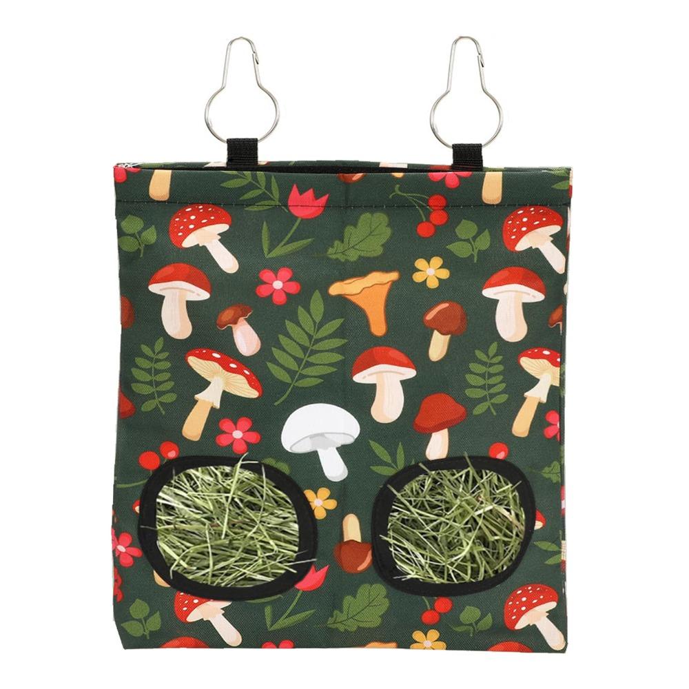 Dual Opening Rabbit Hay Feeder Bag Hay Management Easy Clean Hanging Hay Feeder Hanging Chew-Proof Hay Storage Dispenser
