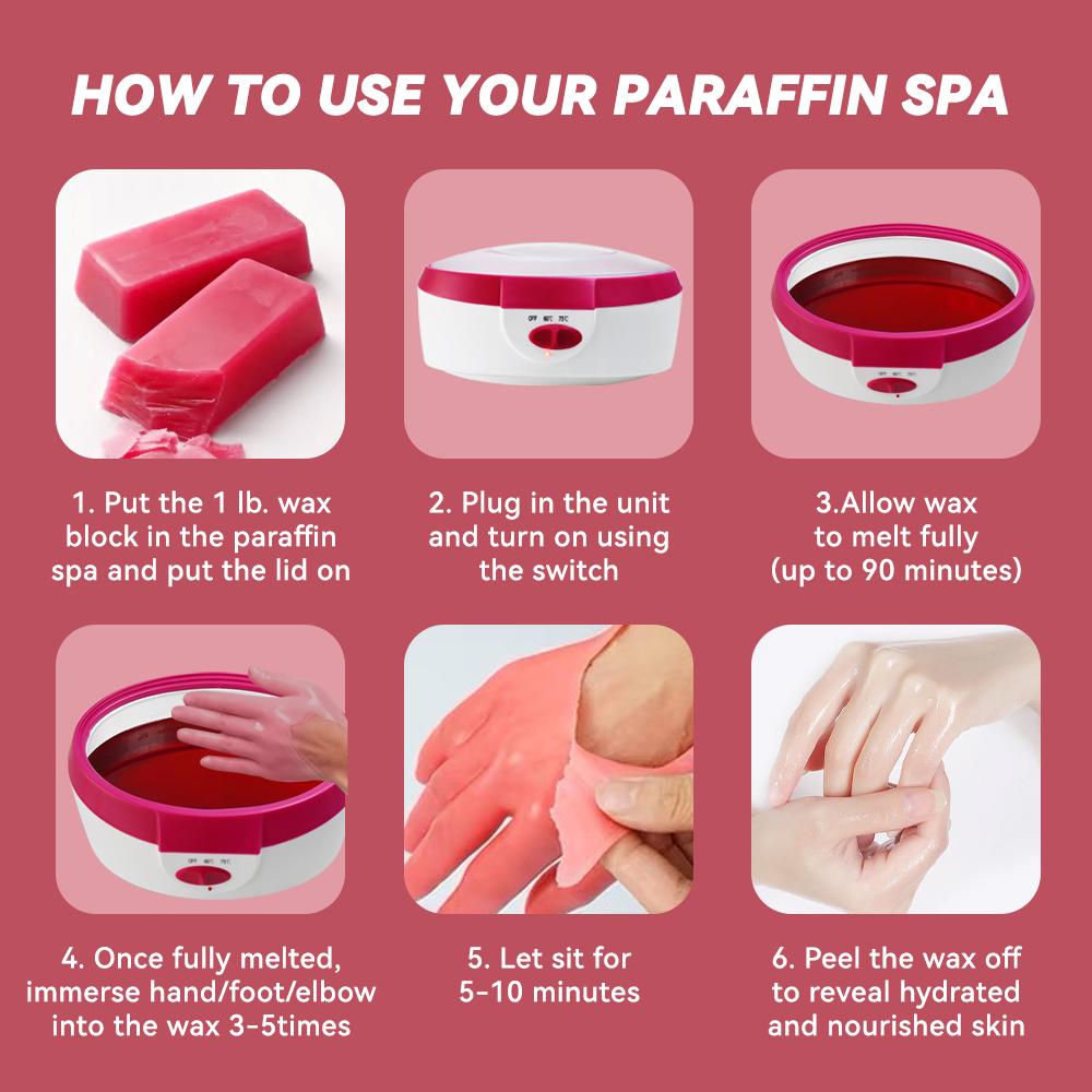Chauffe-cire de paraffine pour spa - Traitement hydratant à domicile pour les mains, les pieds, les coudes | 2 réglages de température | Soulage la peau sèche et les douleurs articulaires