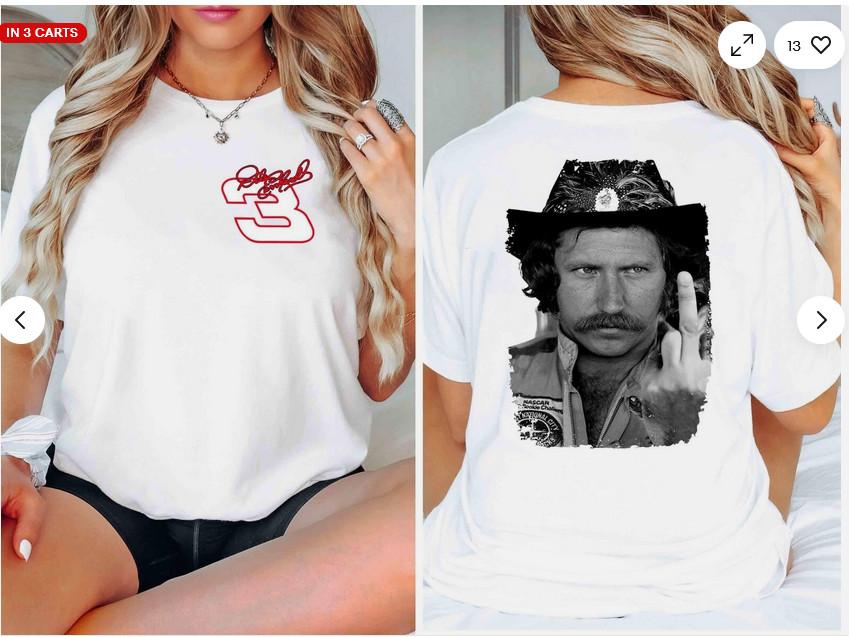

Dale Earnhardt Middle Finger T-Shirt, fan gift, Trending Shirt, S