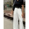 and Winter New White High Waist Wide-leg Pants Temperament Commuter Versatile Trousers 2025 Women Fashion European and American Leisure Pants women