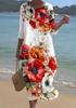 European and American New Large-size Dress Women's Clothing Seaside Vacation Printed Loose Long Dress