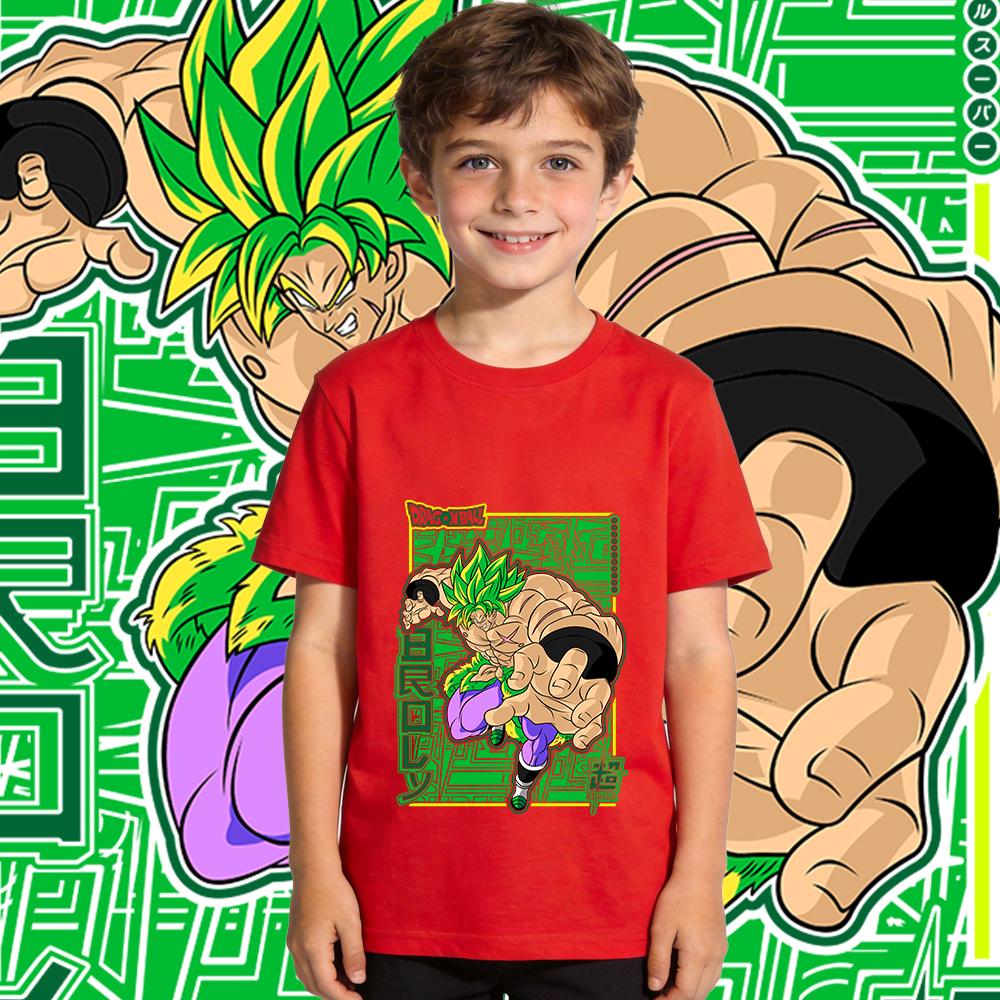Dbs Broly Anime Print Cotton T Shirt for Boys and Girls Kids Casual Short Sleeve Tee Top Soft Breathable Summer Clothes