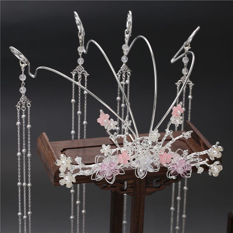 Ancient Style Hanfu Headdress Tassel Hairpin Set - Fairy-Inspired Chinese Costume Hair Accessories for Women