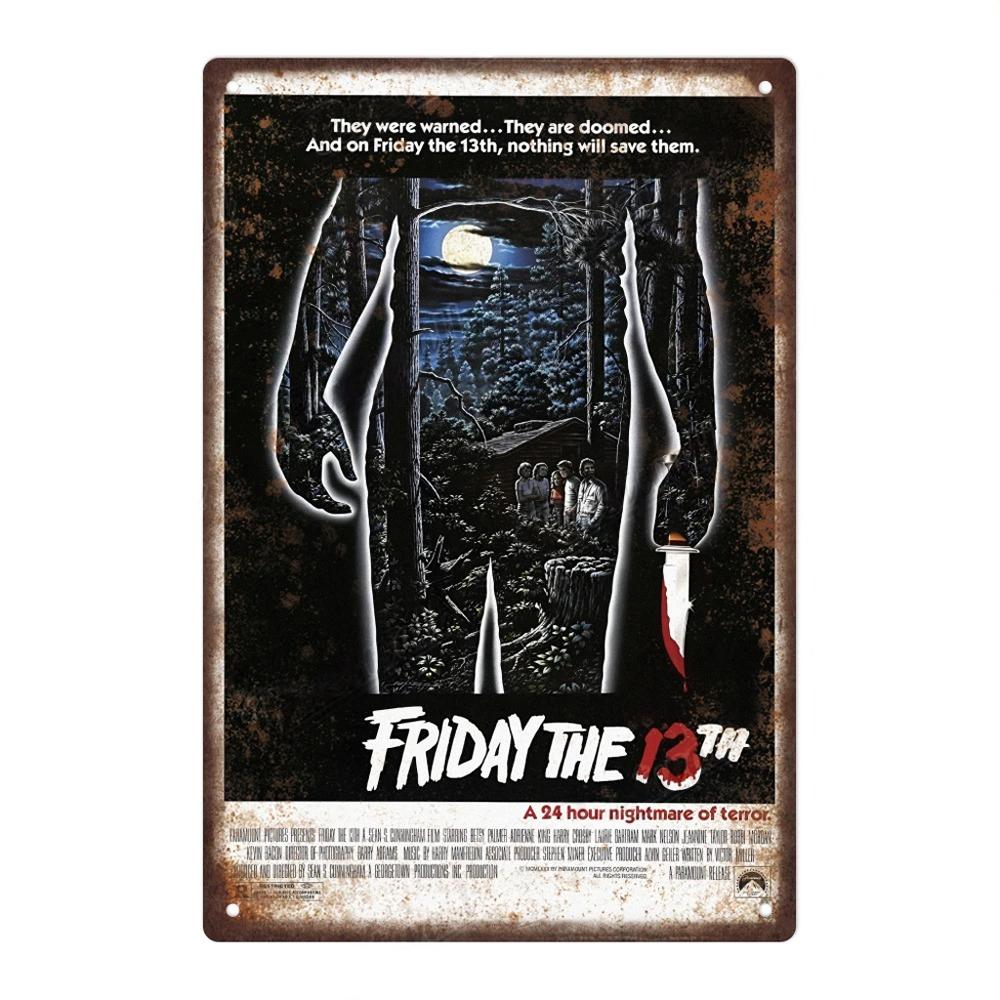 Classic Movie Metal Poster Decor Plates Vintage Metal Tin Plaque Poster for Pub Bar Wall Art Man Cave Decorative Plates Decor